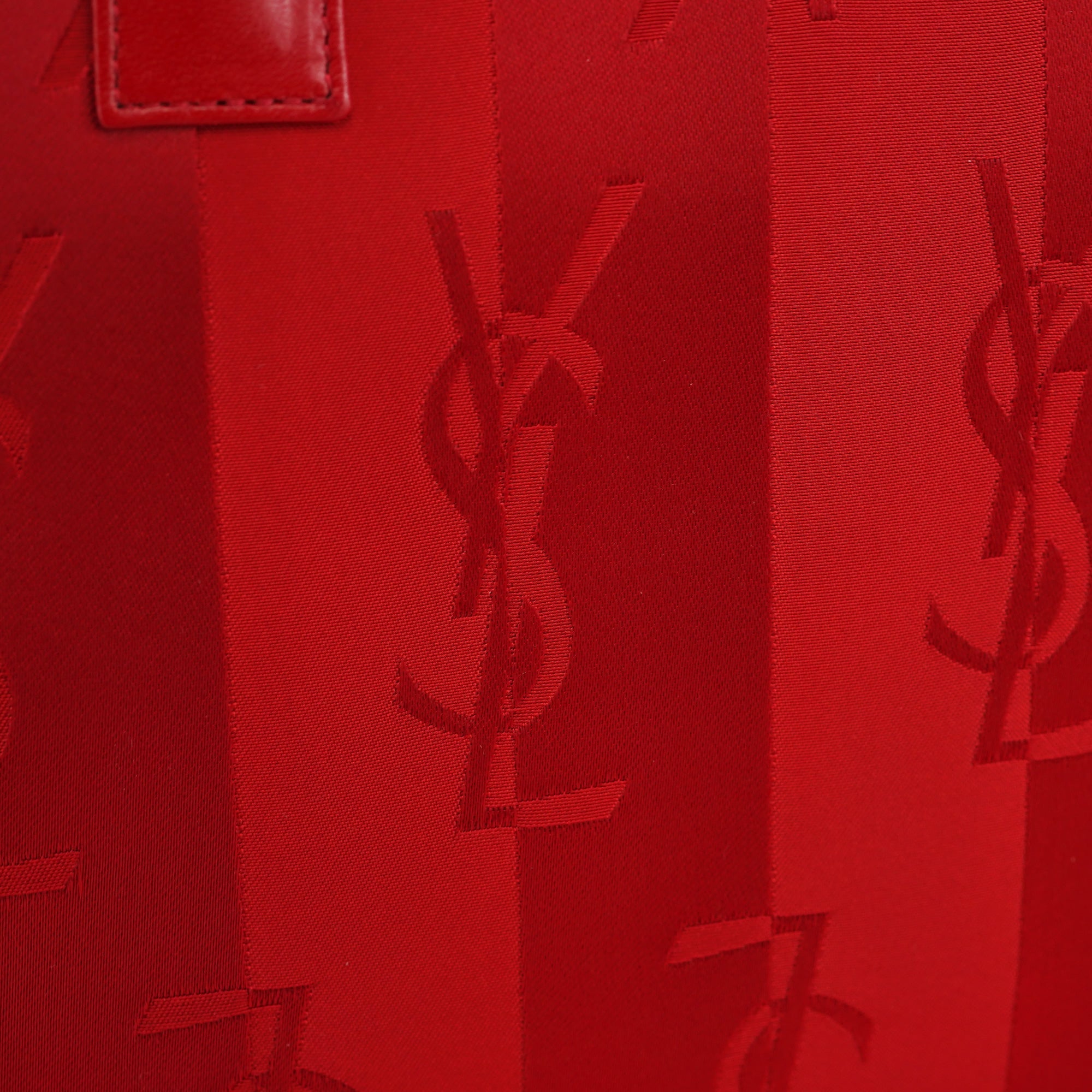 Red Satin YSL Tote Bag