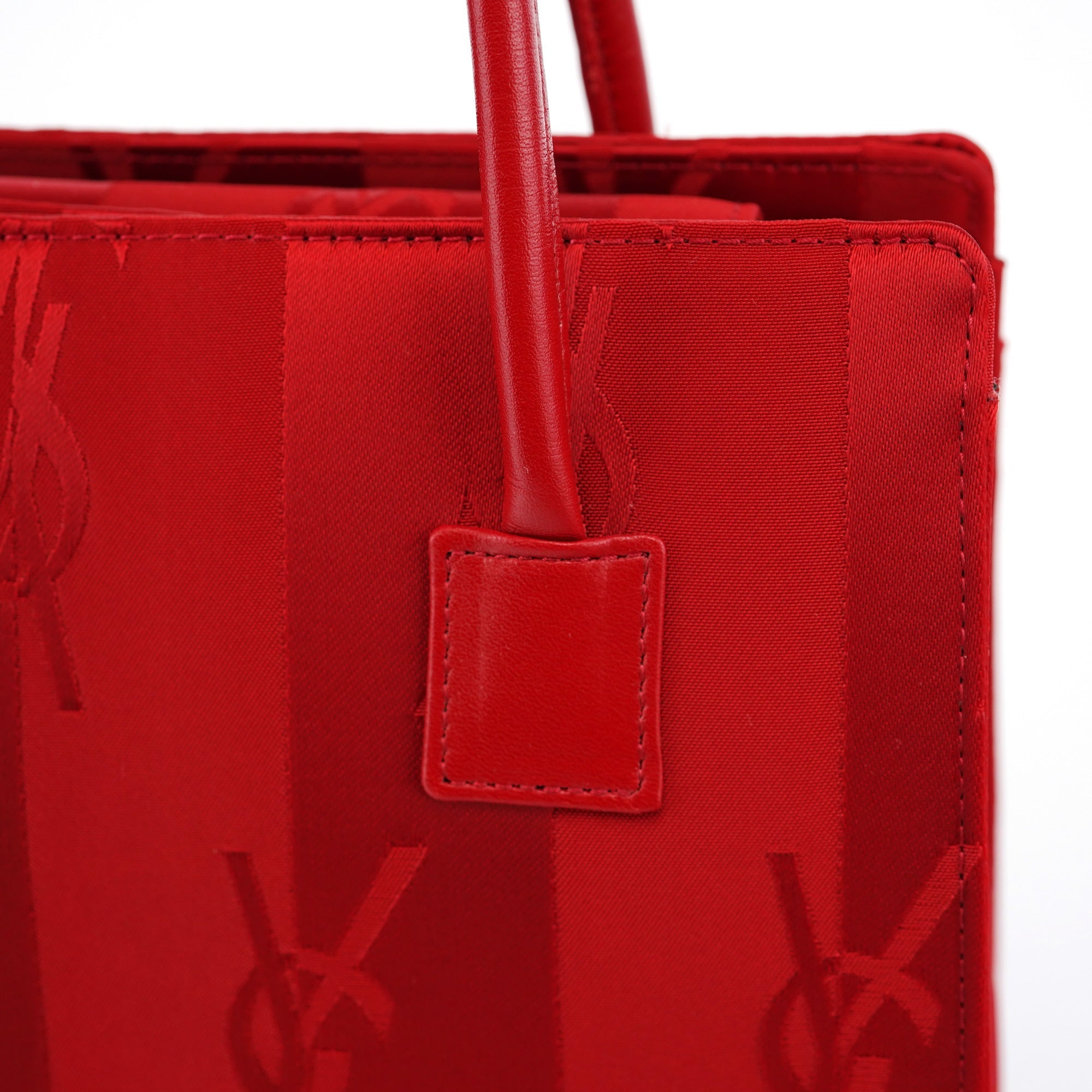 Red Satin YSL Tote Bag