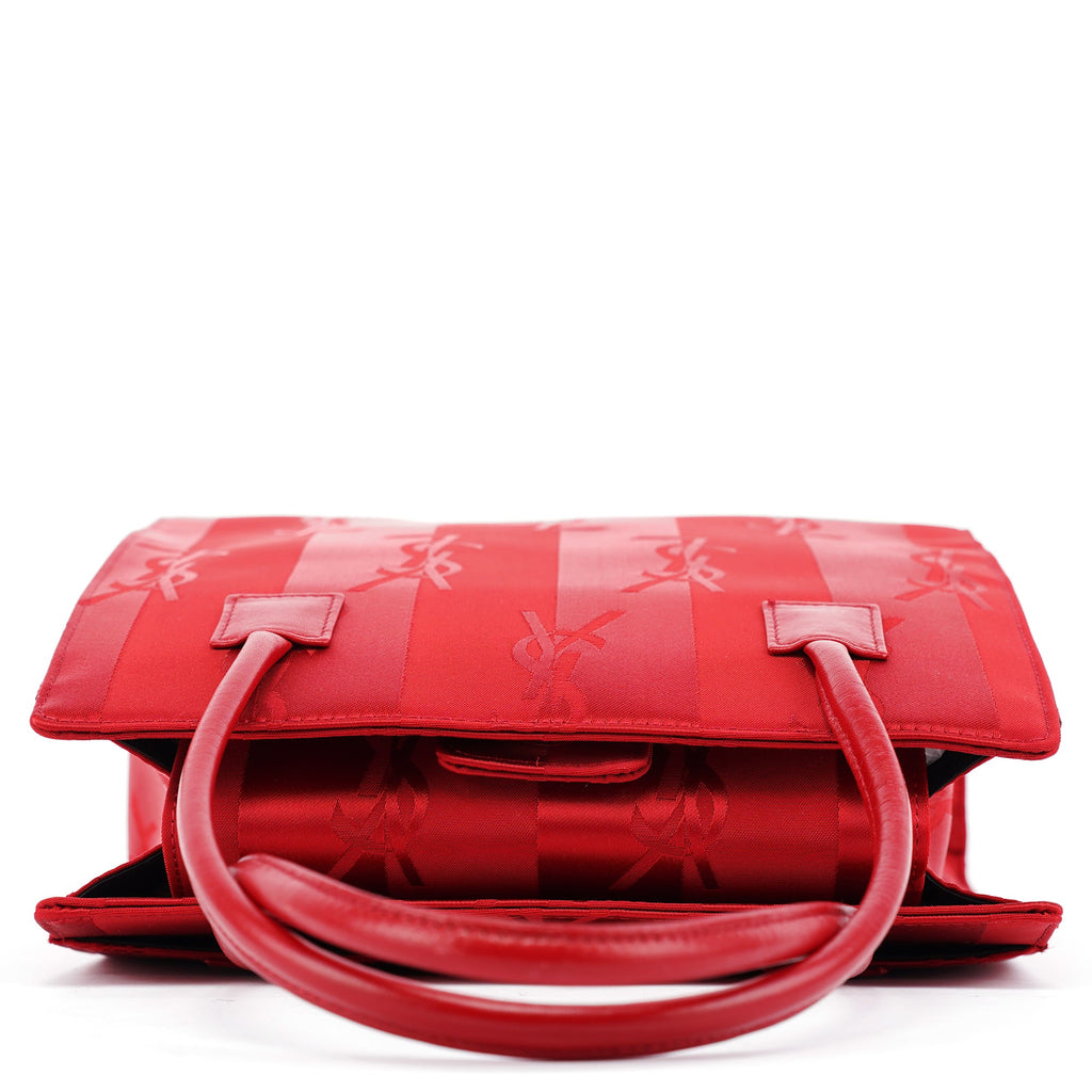 Red Satin YSL Tote Bag