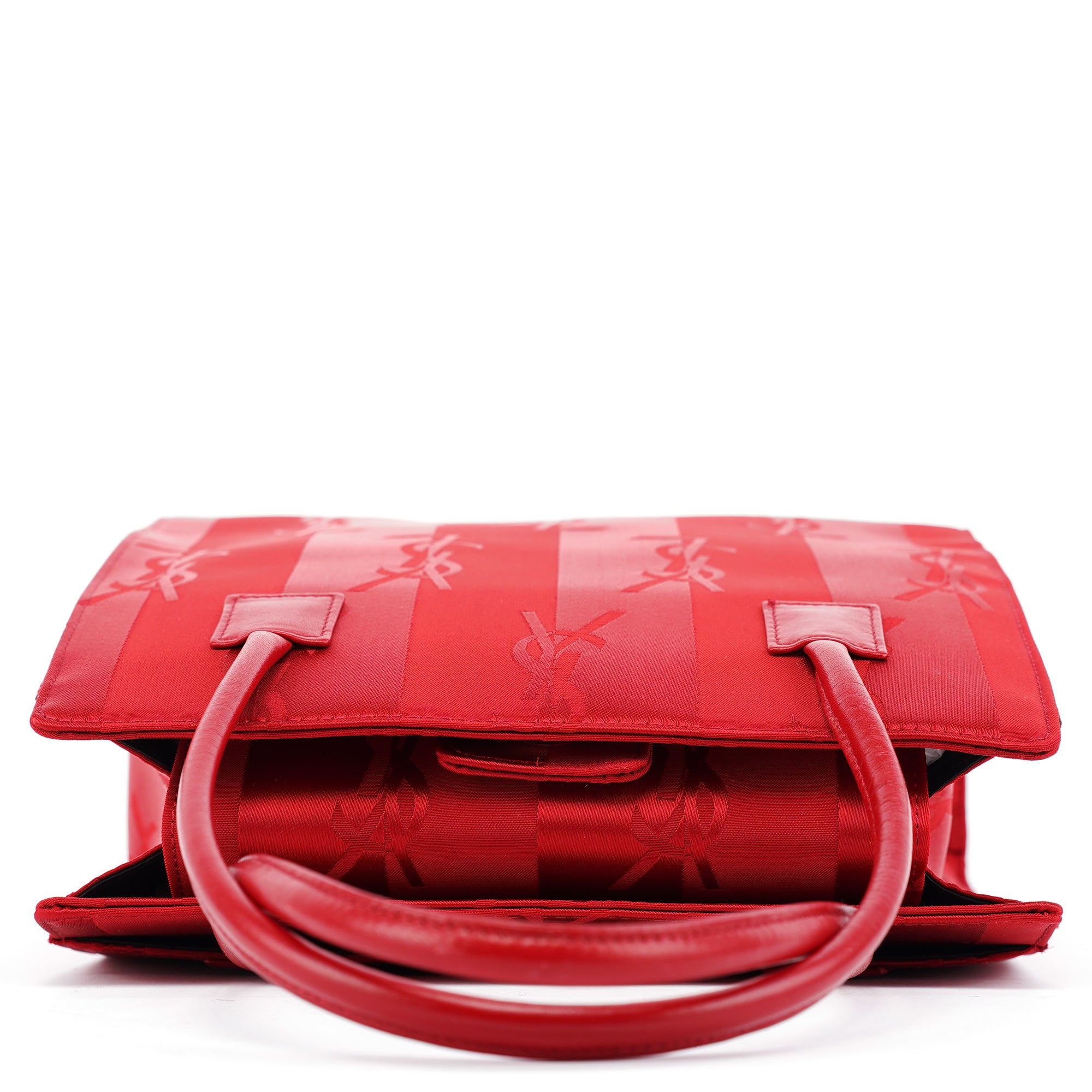 Red Satin YSL Tote Bag