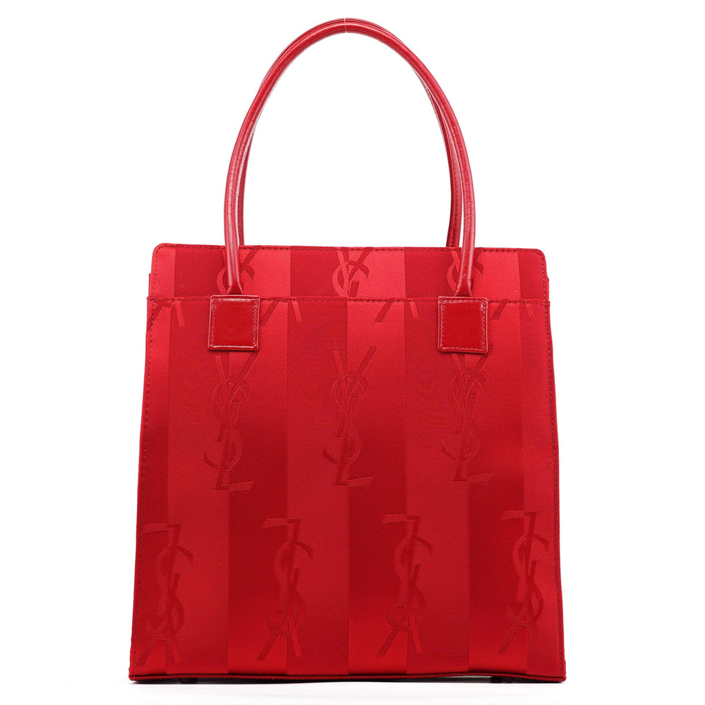 Red Satin YSL Tote Bag