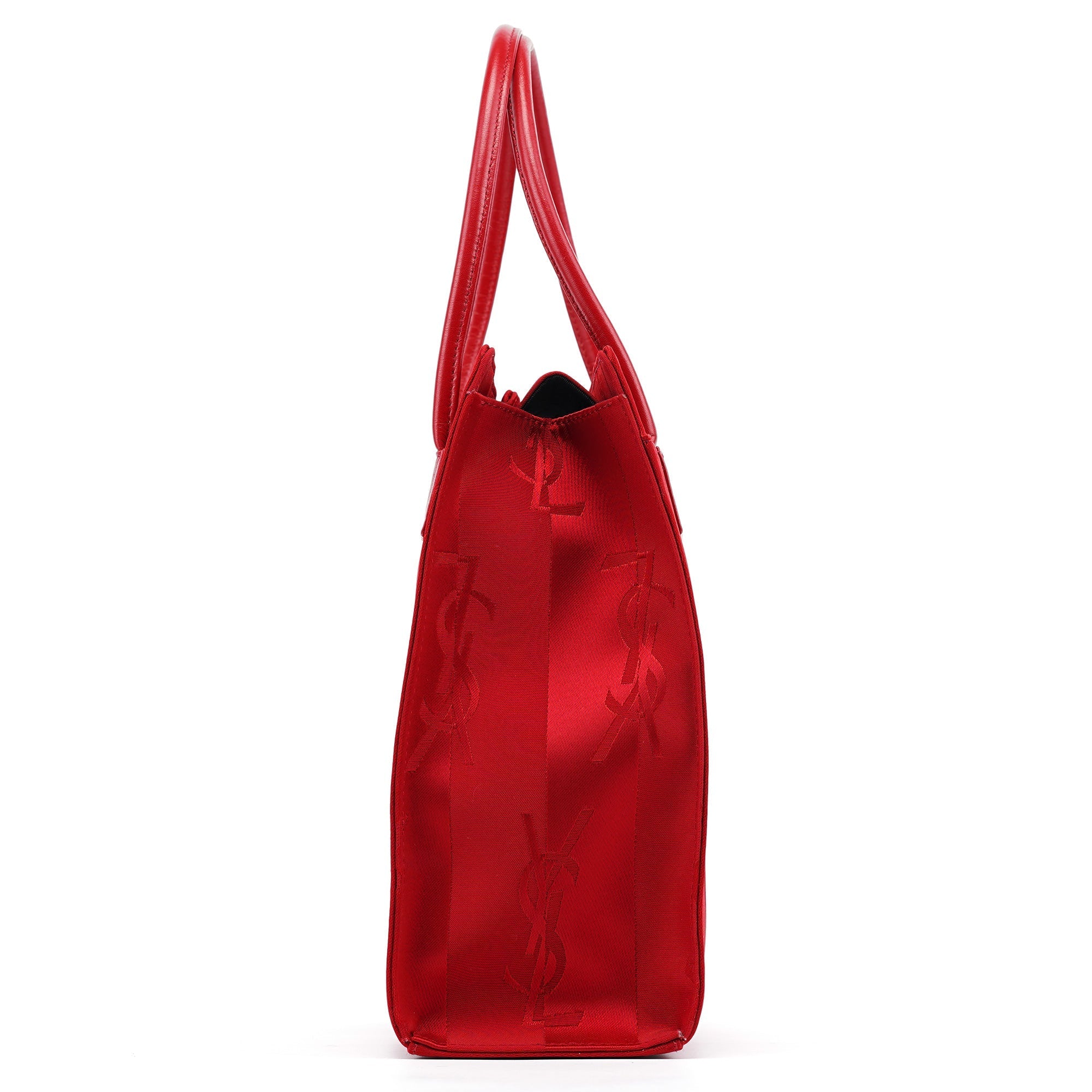 Red Satin YSL Tote Bag