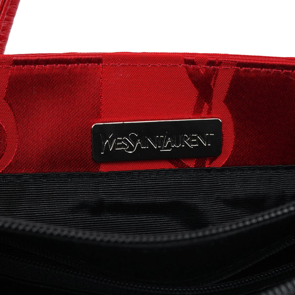 Red Satin YSL Tote Bag