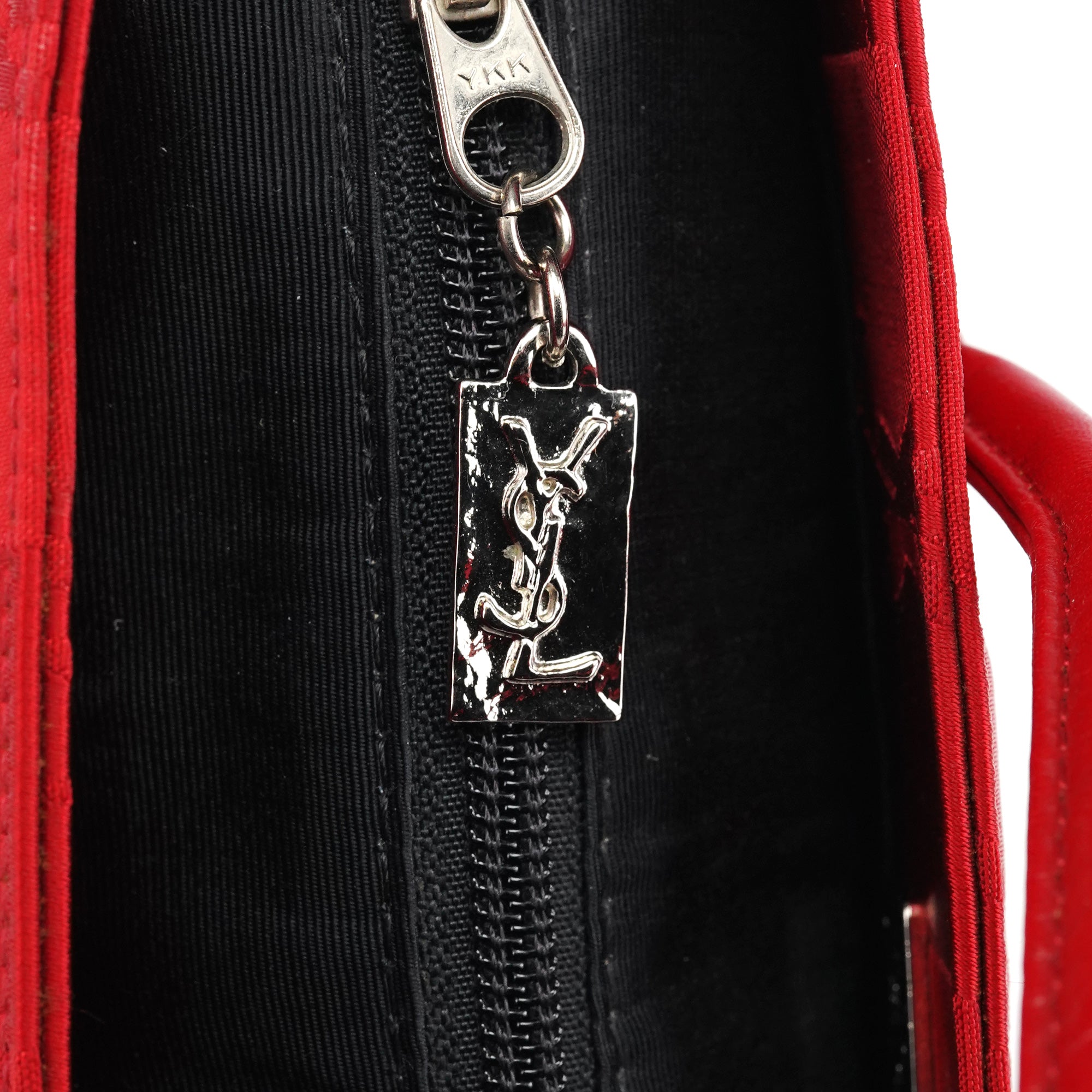 Red Satin YSL Tote Bag