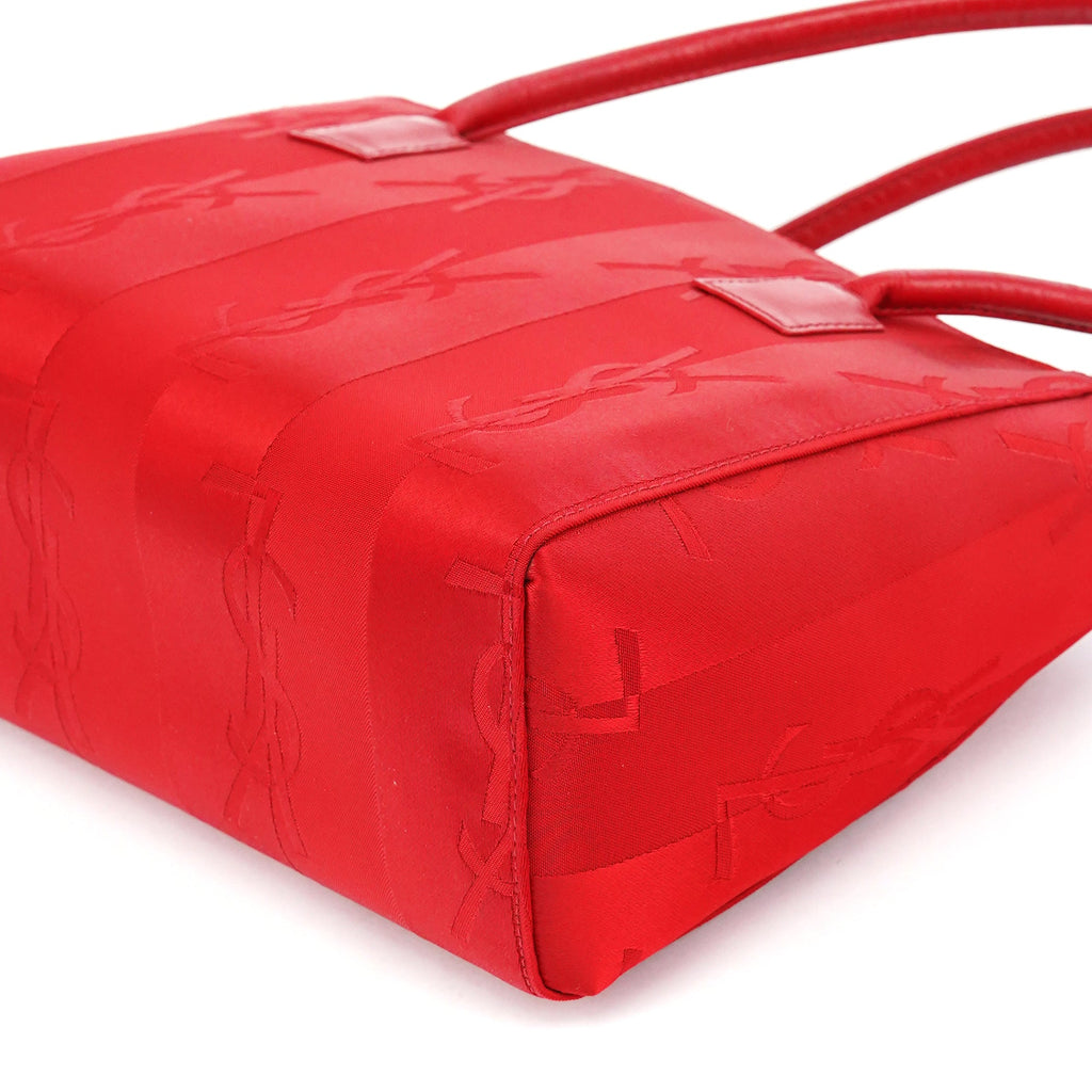 Red Satin YSL Tote Bag