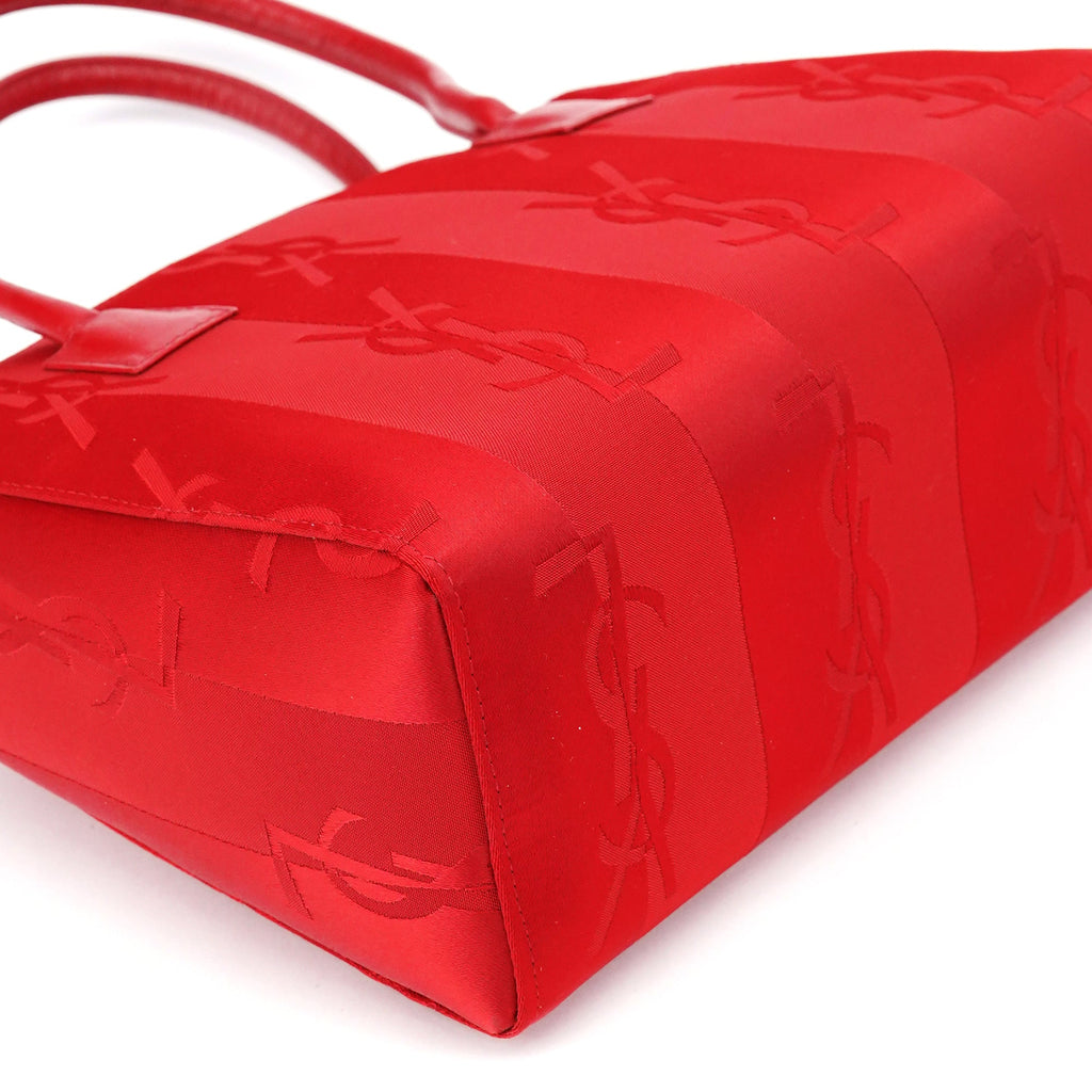 Red Satin YSL Tote Bag