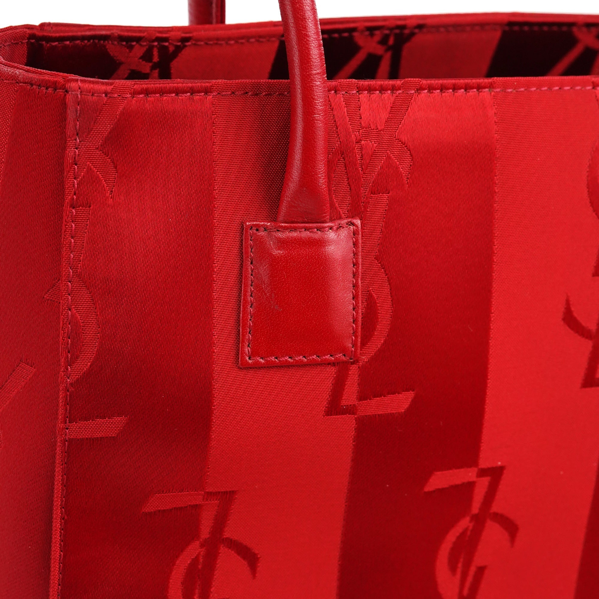 Red Satin YSL Tote Bag