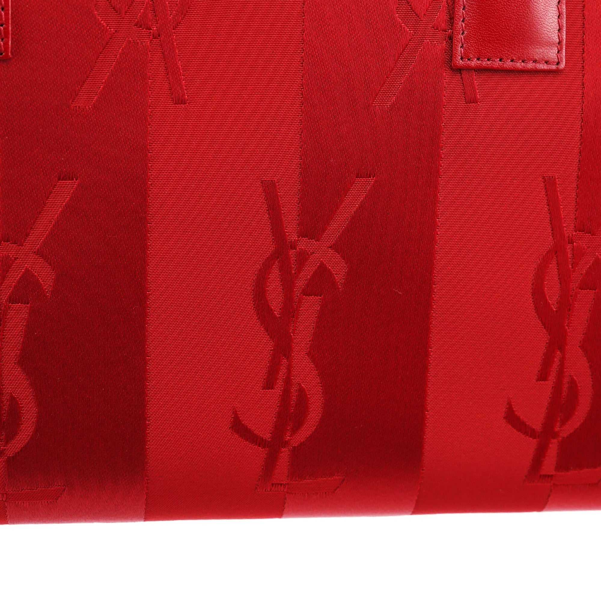 Red Satin YSL Tote Bag