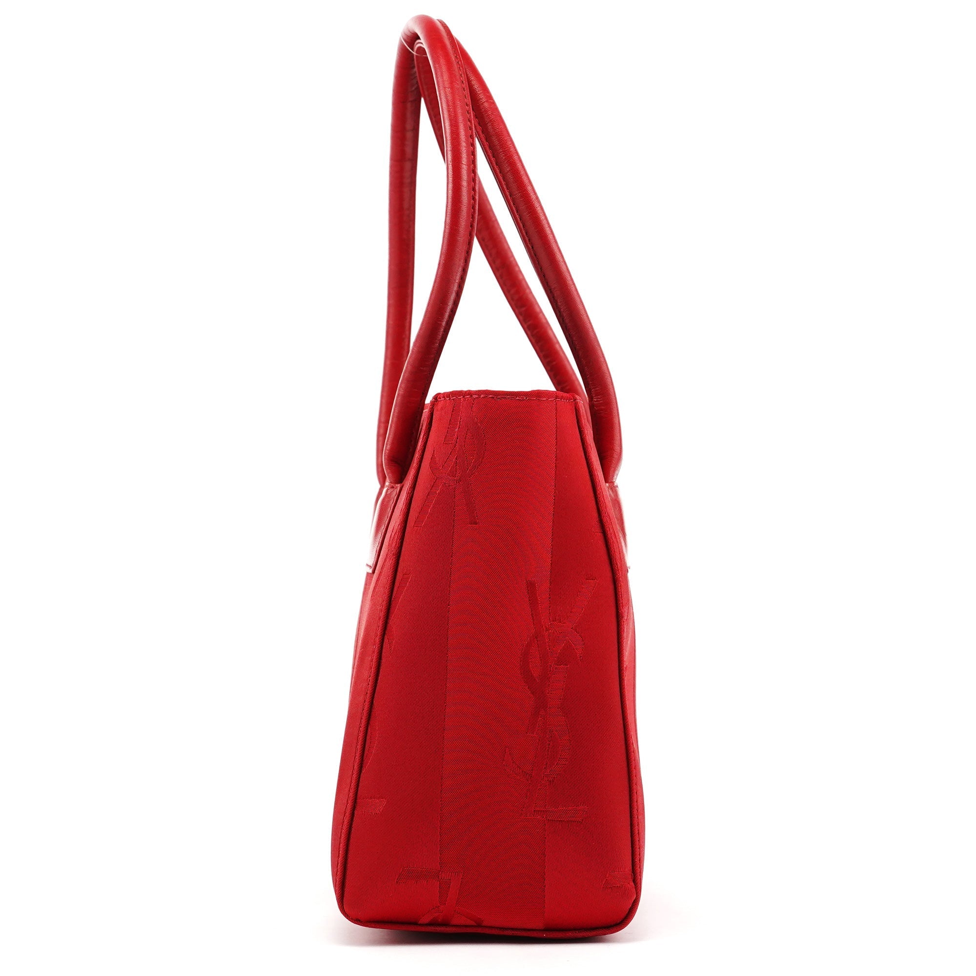 Red Satin YSL Tote Bag