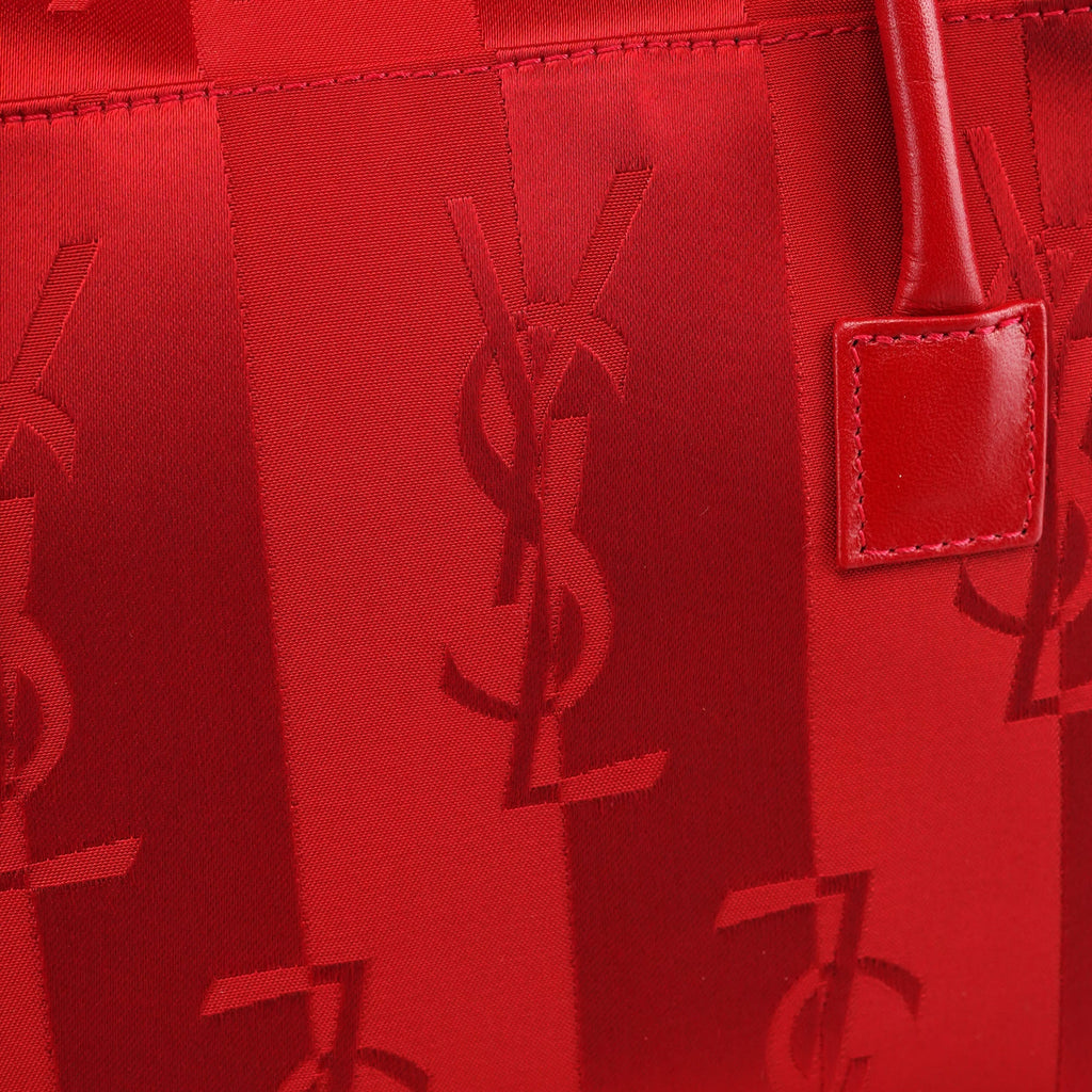 Red Satin YSL Tote Bag