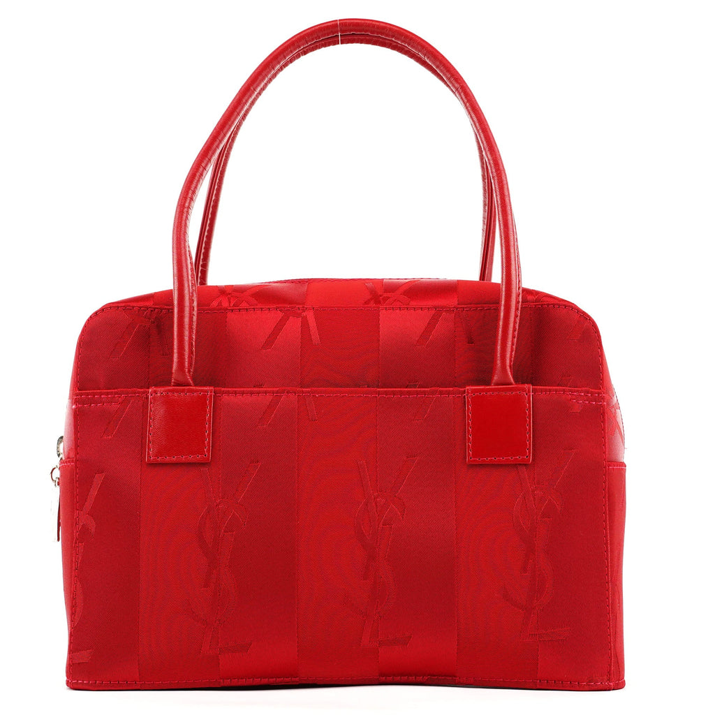 Red Satin YSL Tote Bag