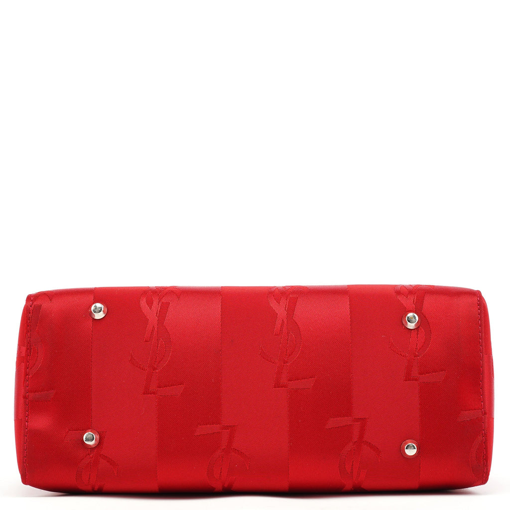 Red YSL Satin Leather Tote Bag