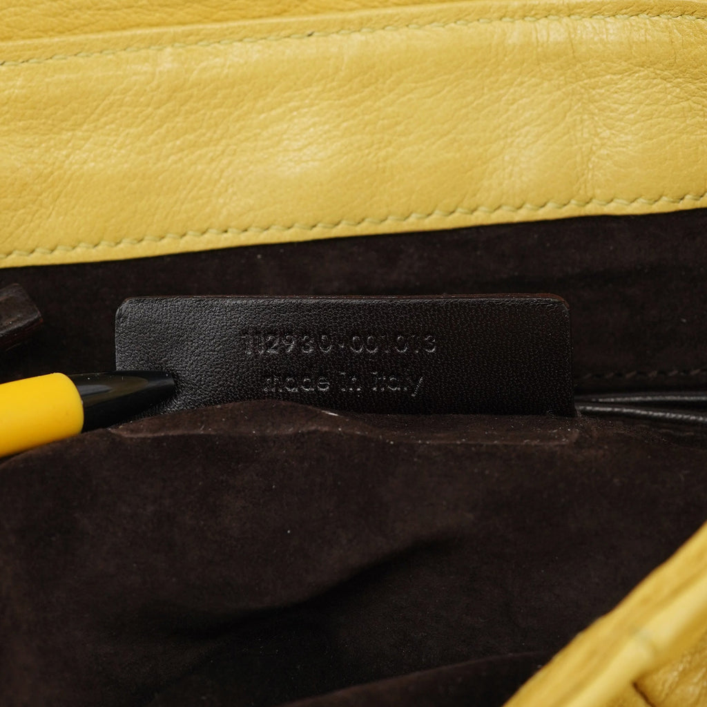 Soft Yellow Calfskin Nadja Shoulder Bag