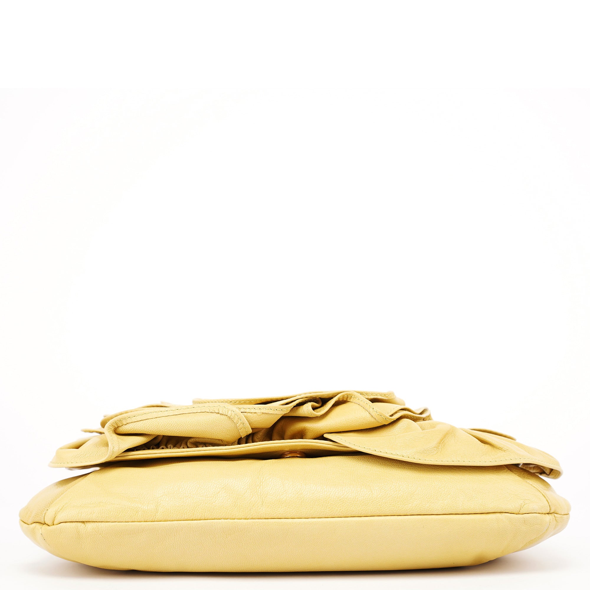 Soft Yellow Calfskin Nadja Shoulder Bag
