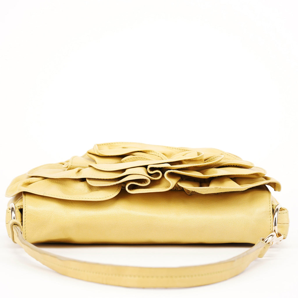 Soft Yellow Calfskin Nadja Shoulder Bag