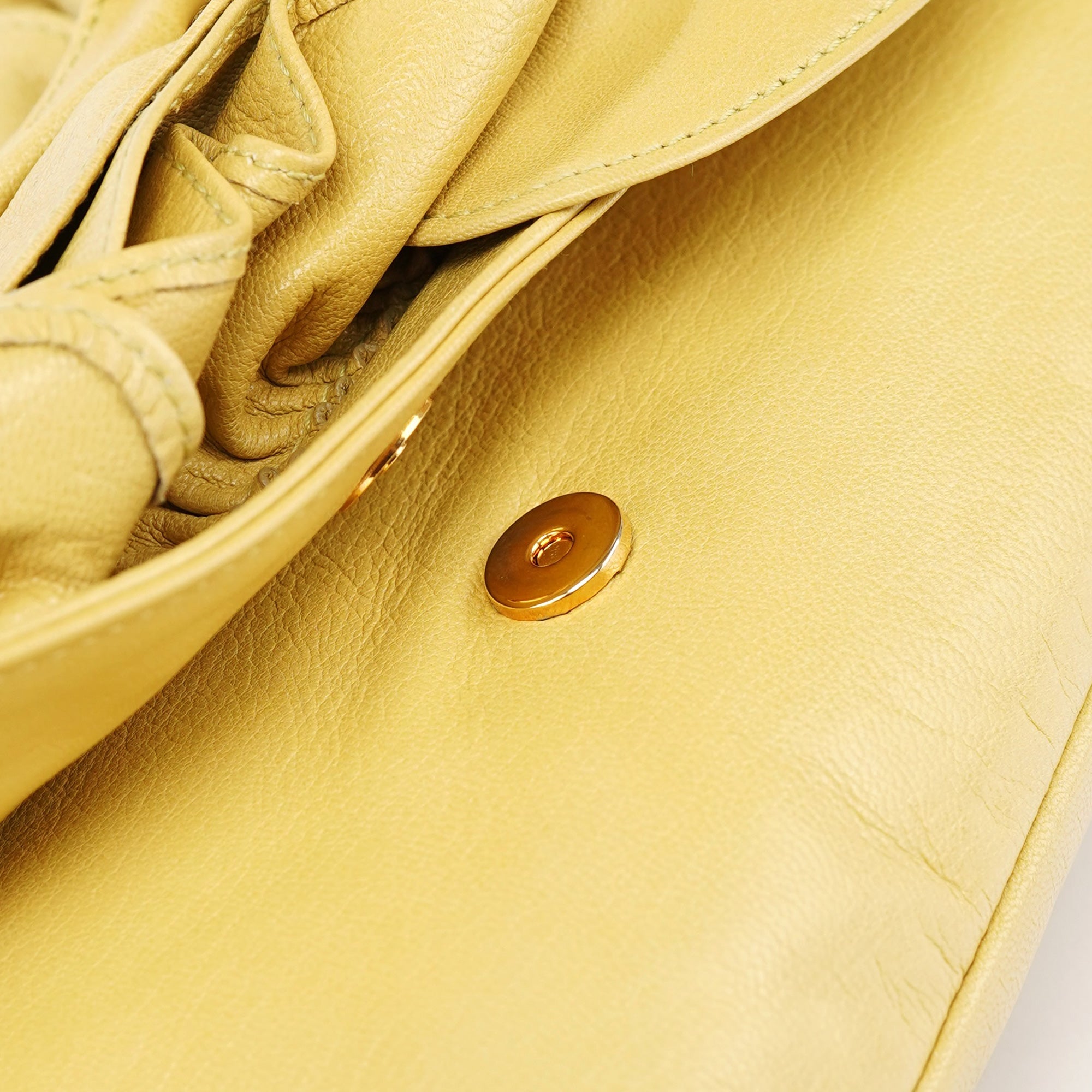 Soft Yellow Calfskin Nadja Shoulder Bag