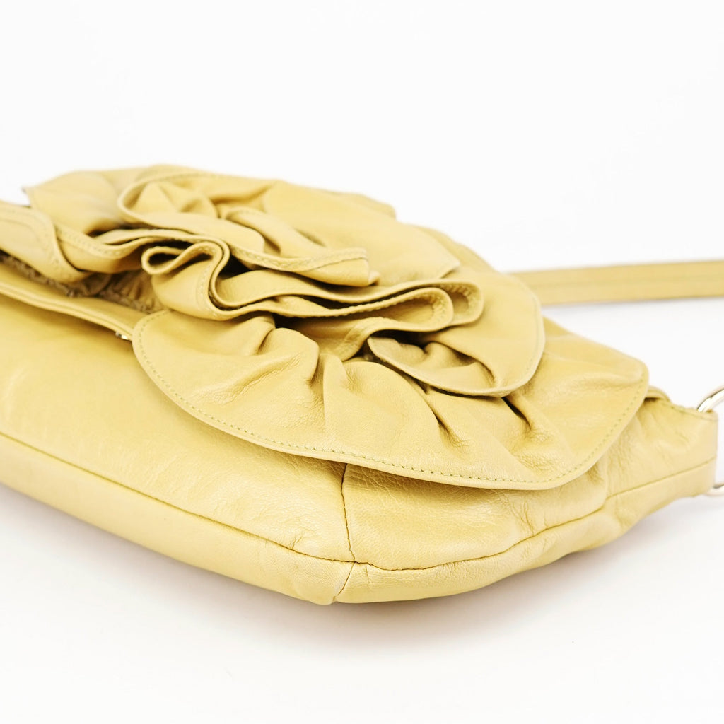 Soft Yellow Calfskin Nadja Shoulder Bag