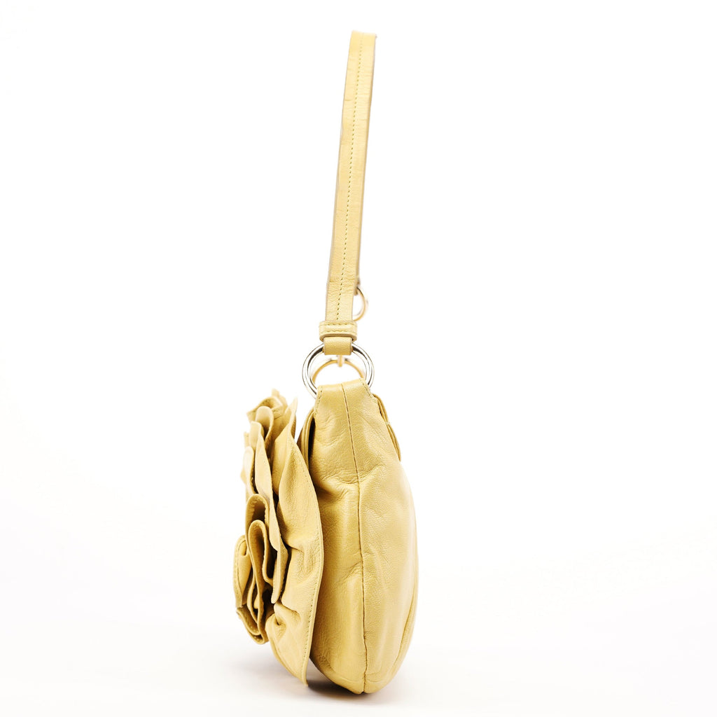 Soft Yellow Calfskin Nadja Shoulder Bag