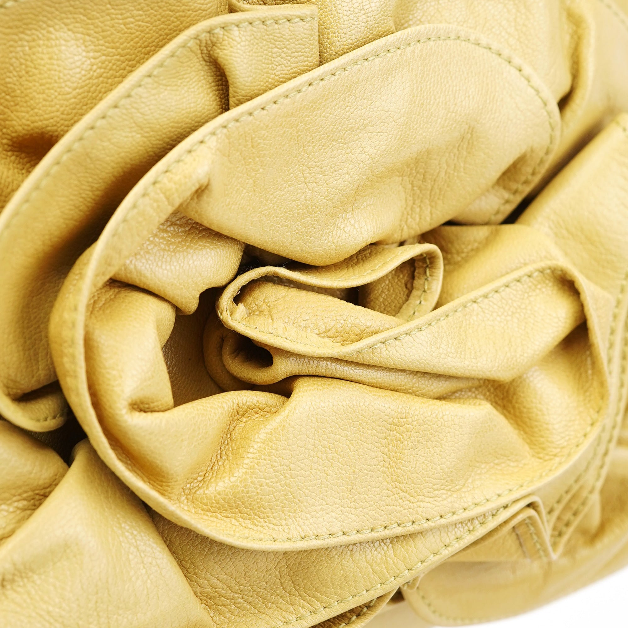 Soft Yellow Calfskin Nadja Shoulder Bag