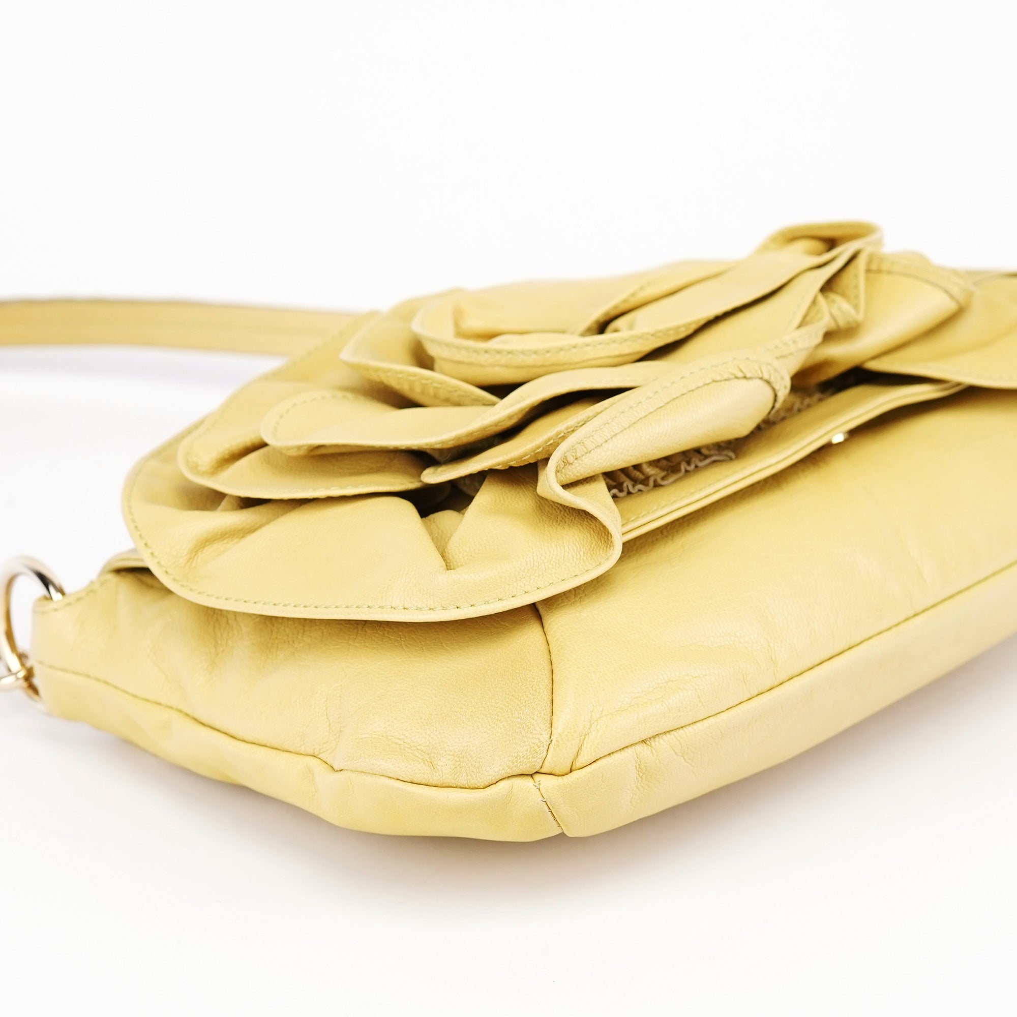 Soft Yellow Calfskin Nadja Shoulder Bag