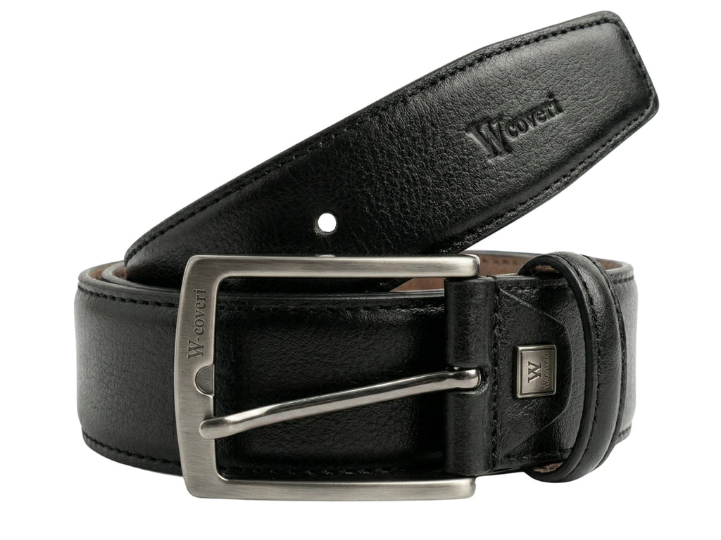 You Young Coveri A3245 Black Leather Adjustable Mens Belt