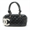 Chanel Black and White Calfskin Quilted Small Cambon Bowler Bag