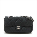 Chanel Matelasse Chain Shoulder bag half shoulder Coco Mark Cotton Black Silver Hardware
