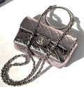 Chanel Metallic Calfskin Mini Ring Handle Flap Bag